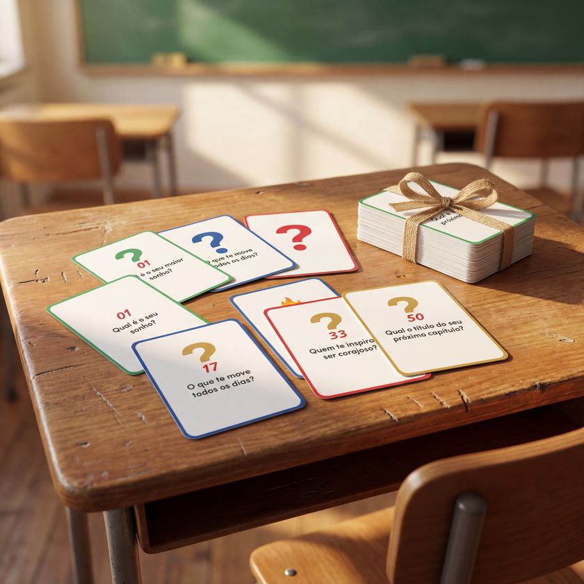 Cards do Baralho Despertar espalhados em uma mesa